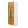 Hexa Red Wooden 2 Door Wardrobe with 4 Shelves in Frosty White and Giant Wood Colour