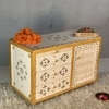 D'Dass Yellow Mdf and Sheesham  Wall Hanging Wooden Temple For Pooja