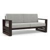 Parson 3 Seater Wooden Sofa In American Walnut Finish (Vapour Grey)