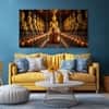 The Castle Decor Lord Buddha Meditation Wall Painting Wooden Framed 27x48 Inch (Style 22)
