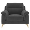 Niwara Velvet 1 Seater sofa in Dark Grey Color