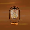 Devansh Multicolor Glass Wooden & Iron  Table Lamp -17 Inch Height  -Y