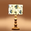 Devansh Multicolor Cotton Table Lamp With  Wood Natural Base (7X7X15.5 Inches)-15