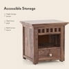Fidora Solid Wood Bedside Table in Teak Finish
