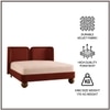 Nobella Opal King Size Bed in Orange Velvet with Spherical Legs, Oak Wood Frame & Hydraulic Storage