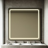 Modern Square Wall LED Mirror with Anodized Aluminum Frame Rose Gold Matte Black Brushed Silver