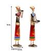 Desert Art Metal Handpainted Rural Lady Showpiece Set of 2 in Red Colour