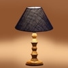 Devansh Blue Jute Table Lamp With Wood Natural Base (10X10X16) Inches)-37