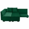 Melo 3 Seater Left Sectional Velvet Sofa Cum Bed in Green colour