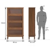 Malabar Solid Wood Bookshelf in Amber Walnut Finish