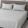 Dax Cream Geometric 350 TC Cotton Flat Super King Size Bedsheet with 2 Pillow Covers – Threads