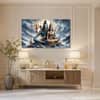 The Castle Decor Lord Shiva Wall Painting Design 5 Wooden Framed 27x48 Inch (Style 2)