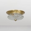 Telmor 11 Inch 2-Light Flush Mount Ceiling Light In Antique Brass Finish With Clear Star Diamond Cut Glass
