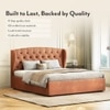 Holmebrook Upholstered Storage Bed In Hydraulic in Queen Size with Tan Leatherette Colour