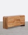 Riverhedge Solid Acacia wood Sideboard with 6 Drawers in Natural Finish
