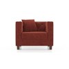 Windsor 1 Seater Fabric Sofa (Colour: Dark Coral)