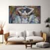 The Castle Decor Woman Abstract Wall Painting Wooden Framed Digital Painting 27x48 Inch (Style 2)