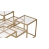 Valentino Clear Glass Bunching Coffee Table In Dark Gold Finish