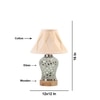 Devansh Off-White Cotton Shade Curtain  Lamp With Wood & Mosaic Glass Base For Decoration/Office/Home/Gifting/Study For Decoration/Office/Home/Gifting/Study