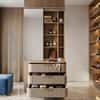 Asa Dressing Table with Sliding Mirror in Grey