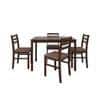 Seattle Starter Dining Set 1+4 (Rubberwood, Dark Cappuccino Finish)