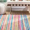 Imperial Knots Multicolor Chevron Hand Woven Dhurrie 3x5 Feet