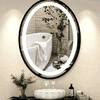 Oval Framed LED  Mirror Black Matte Gold Rose Gold Brushed Silver