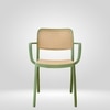 Kepler Brooks Zen Cafeteria Dining Chair With Arms in Green Colour