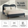 Elaris Curve Comfort Queen Size Bed in velvet With Engineer Wood Frame & Hydraulic Storage