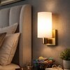 Eliante Modern Wall Lights Mild Steel & Glass Material Antique Gold & White Finish