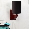 Devansh Solid Wood Electric Wall Light in Black Colour with Black Shade Count of 1 Light