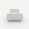 Minimalist Kids Single Bed in Oak and White Stripes