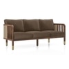 Taran 3 Seater Wooden Sofa in Truffle Biege Velvet Colour