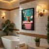 The Castle Decor Cute Leopard Pink Bathtub Bathroom Wall Art 8x12 Inch