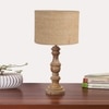 Devansh Beige Jute Table Lamp With  Wood Natural Base (7X17.5 Inches)-9