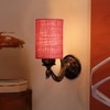 Devansh Metal Electric Wall Light in Antique Gold Colour with Pink Shade Count of 1 Light