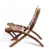 NatWest Sheesham Wood Vintage Balcony Chair in Multi Colour Chindi and White Rope Canning