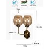 Devansh Metal Electric Wall Light in Gold Colour with Lavender Shade Count of 2 Lights