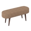 Onda Solid Wood Bench In Mango Walnut Finish and Clay Knit Colour