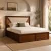 Shilp Solid Wood Comfort Queen Bed Box Storage Provincial Teak Finish Mattress 60 x 78 Inches