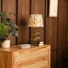 Moss Handicrafted Table Lamp in Green finish and Printed Colour