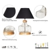 Tuscan Glass and Wood Table Lamp With Black Cotton Shade