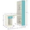 Austin Study Desk with Drawer and Built In Bookshelf in Misty Turquoise Colour