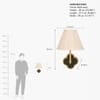 Clover Handicrafted Wall Lamp in Polished gold and K green and off white pleated Colour