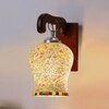 Devansh Solid Wood Electric Wall Light in Brown Colour with Multi Shade Count of 1 Light