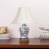 Devansh Off-White Cotton Shade Lamp With Wood & Mosaic Glass Base For Decoration/Office/Home/Gifting/Study For Decoration/Office/Home/Gifting/Study