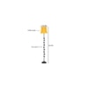 Conor Yellow Fabric Floor Lamp with Black Iron Base