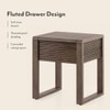 Linnea Solid Wood Side Table in Danish Walnut Finish