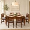 Globally Indian Vedika Solid Sheesham Wood 6 Seater Dining Table Set 6 Chairs Grey