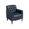 Jones Pu Leather W in g Chair in Blue